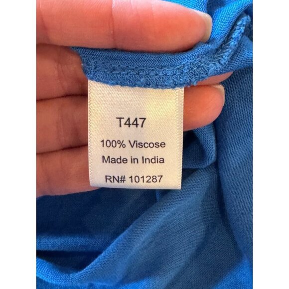 Alexia Admor Shirt Women Large Blue Floral Embroidered Long Sleeve Top NWT Boho - Picture 10 of 11